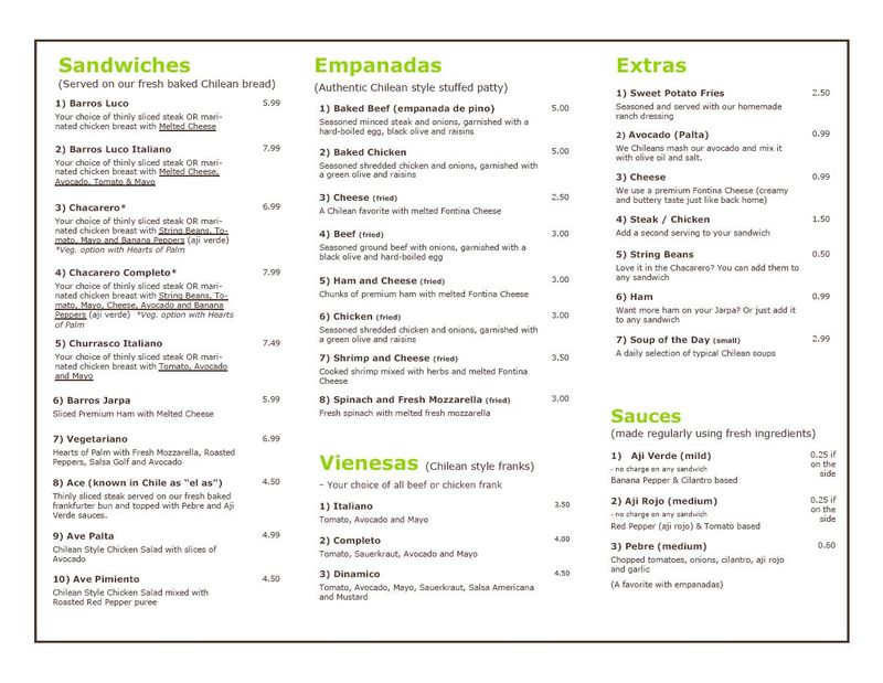 Barros Luco New Menu 2