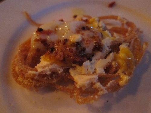 Perbacco Carbonara crostini