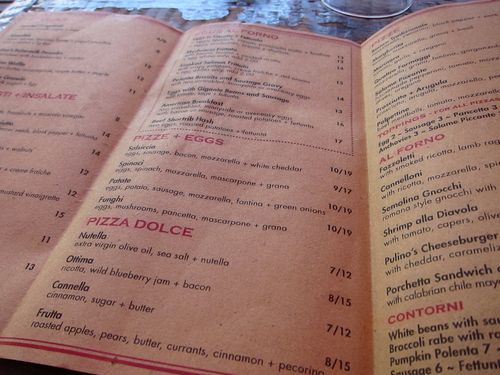 Pulinos Menu Pulinos Menu