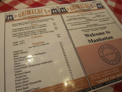 Grimaldis Menu Grimaldis Menu
