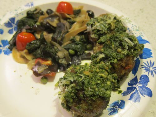 Meatballs Pesto pasta 2